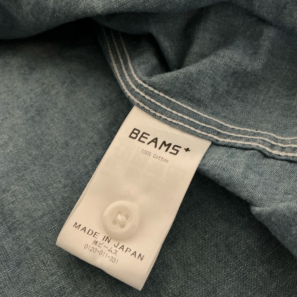 Beams Plus Work Chambray Overshirt Light Blue - Picture 12 of 16
